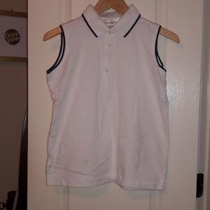 White Vest Tank Top with Navy Lining